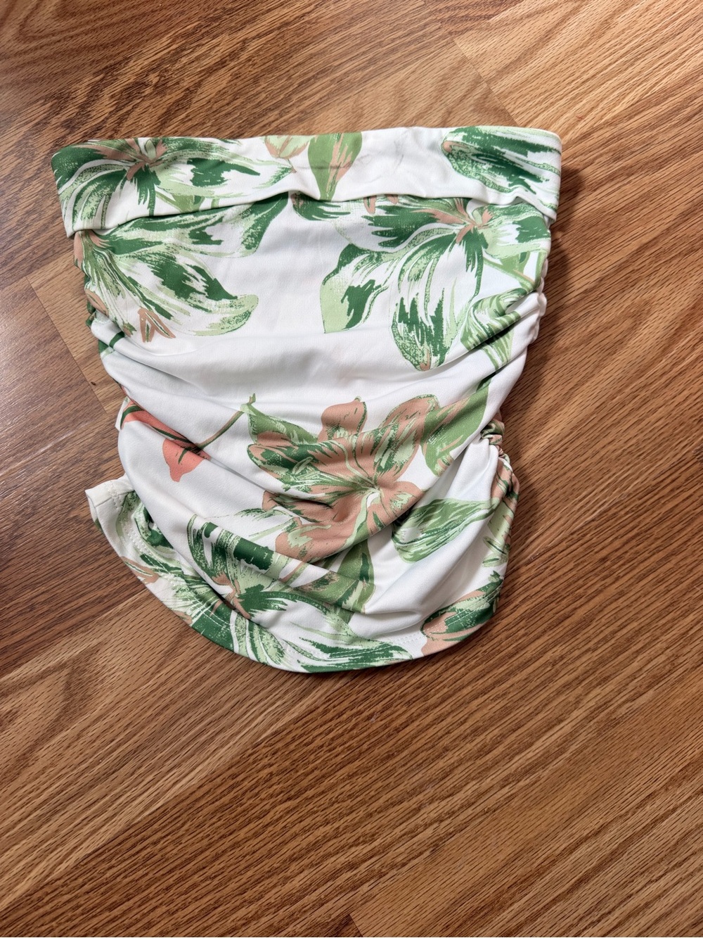 Tropical Ruched Women’s Skort — Green & Cream